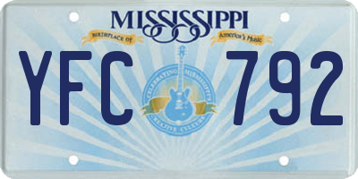 MS license plate YFC792