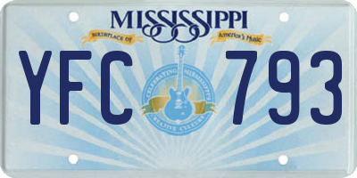 MS license plate YFC793