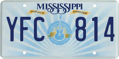 MS license plate YFC814