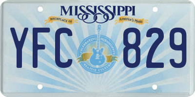 MS license plate YFC829