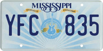 MS license plate YFC835