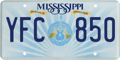 MS license plate YFC850