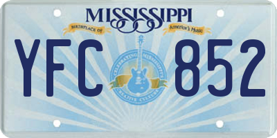 MS license plate YFC852