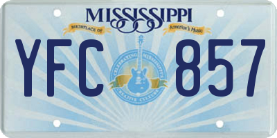 MS license plate YFC857