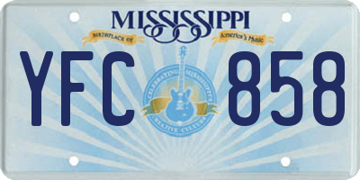 MS license plate YFC858