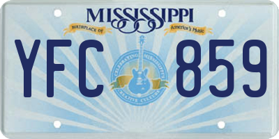 MS license plate YFC859