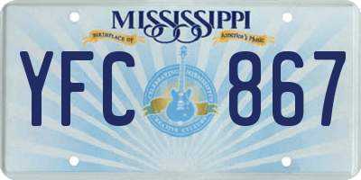 MS license plate YFC867