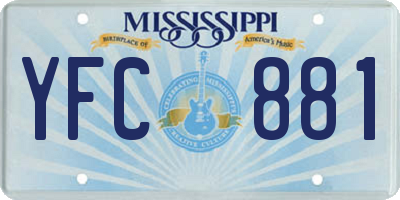 MS license plate YFC881