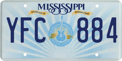MS license plate YFC884
