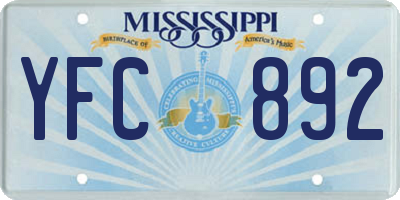 MS license plate YFC892