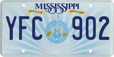 MS license plate YFC902