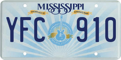 MS license plate YFC910