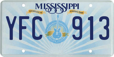 MS license plate YFC913