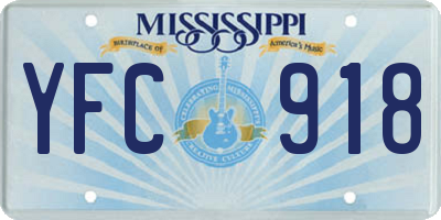 MS license plate YFC918