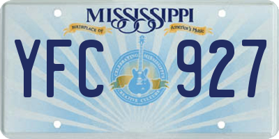 MS license plate YFC927