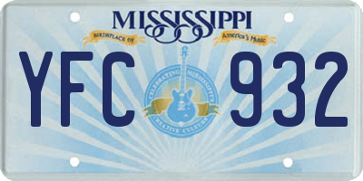 MS license plate YFC932