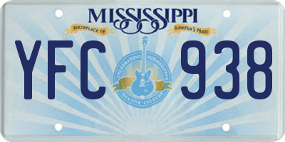MS license plate YFC938