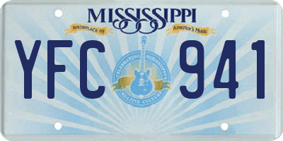 MS license plate YFC941