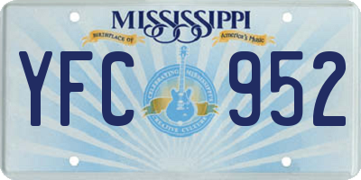 MS license plate YFC952