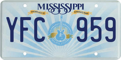 MS license plate YFC959