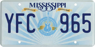 MS license plate YFC965