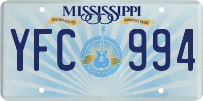 MS license plate YFC994