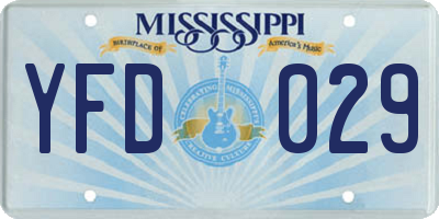 MS license plate YFD029