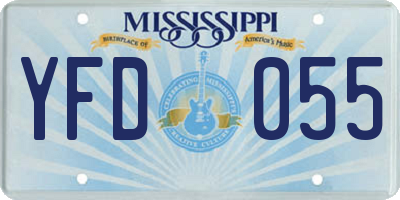 MS license plate YFD055