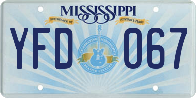 MS license plate YFD067