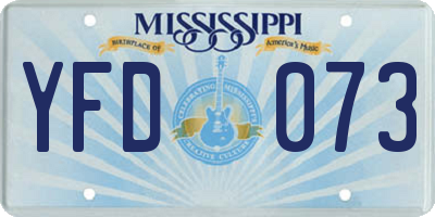 MS license plate YFD073