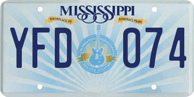 MS license plate YFD074