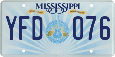 MS license plate YFD076
