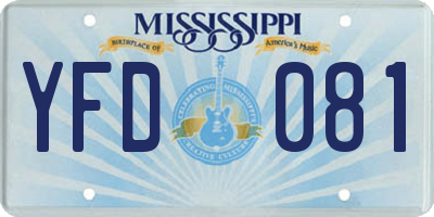 MS license plate YFD081