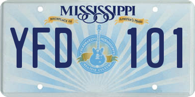 MS license plate YFD101