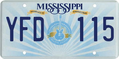 MS license plate YFD115