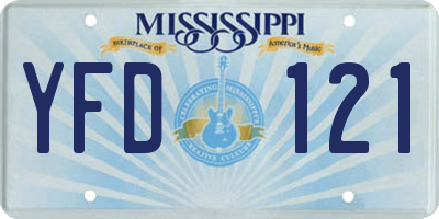 MS license plate YFD121