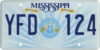 MS license plate YFD124