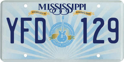 MS license plate YFD129
