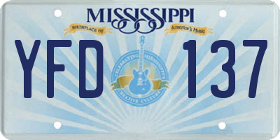 MS license plate YFD137
