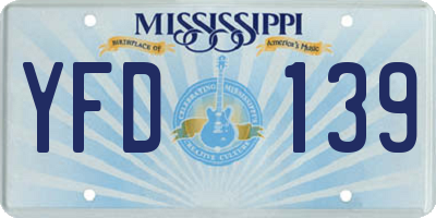 MS license plate YFD139