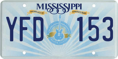 MS license plate YFD153