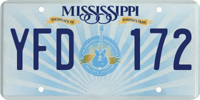 MS license plate YFD172