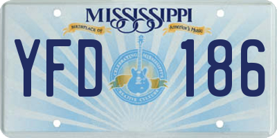 MS license plate YFD186