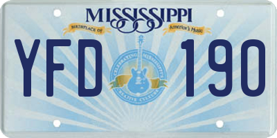 MS license plate YFD190