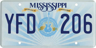 MS license plate YFD206