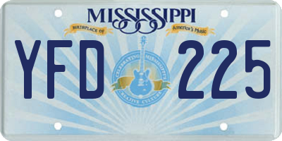 MS license plate YFD225