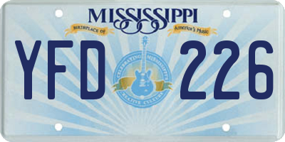 MS license plate YFD226