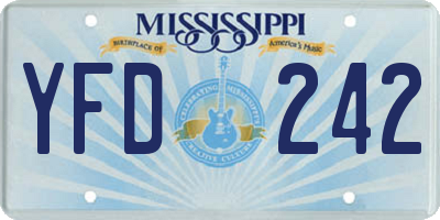 MS license plate YFD242