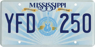 MS license plate YFD250