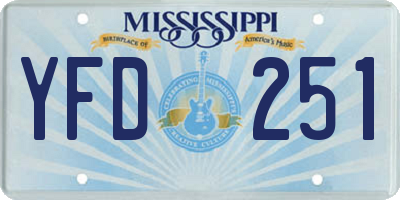 MS license plate YFD251